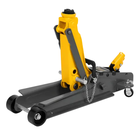 Домкрат гидравлический подкатной с фиксатором DENZEL 2,5 т,  85-385 мм, в пласт. кейсе