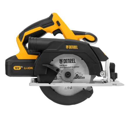 Пила циркулярная аккумуляторная бесщет. DENZEL CCS-165, 18В Li-Ion