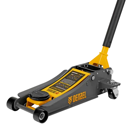 Домкрат гидравлический подкатной DENZEL 2,5 т, 85-430 мм, быстрый подъем, низкий подхват, проф./