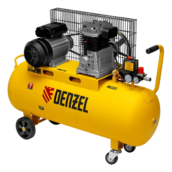 Компрессор воздушный DENZEL BCI2300/100, 2.3 кВт, ременный привод, 100 литров, 400 л/мин