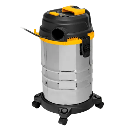 Пылесос строительный DENZEL RVC30, 1400 Вт, бак 30 л, шланг 3 м, розетка с автосинхр.