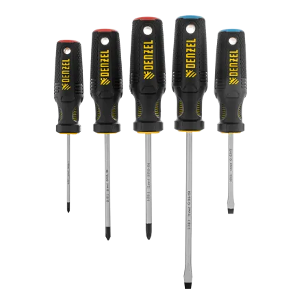 Набор отверток DENZEL 5 шт., PH+SL, S2, 3к рукоятка