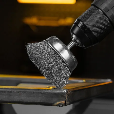 Набор щеток для дрели DENZEL, 1 Плоская 50мм, 2 Чашки 25-50мм, шпилька, нерж. вит. проволока