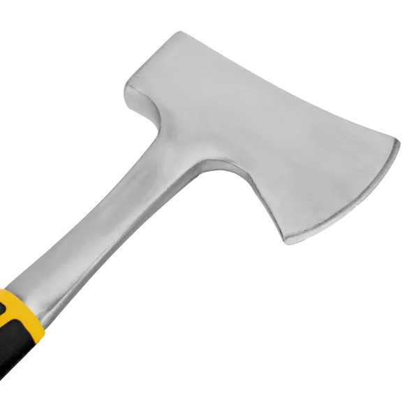 Топор цельнометаллический DENZEL, 600 г, двухкомпонентная обрезиненная рукоятка, изогнутый хват