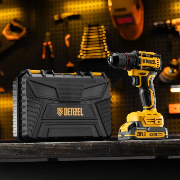Дрель-шуруповерт аккумуляторная бесщет. DENZEL CDH-BL-20, Li-Ion, 20 В