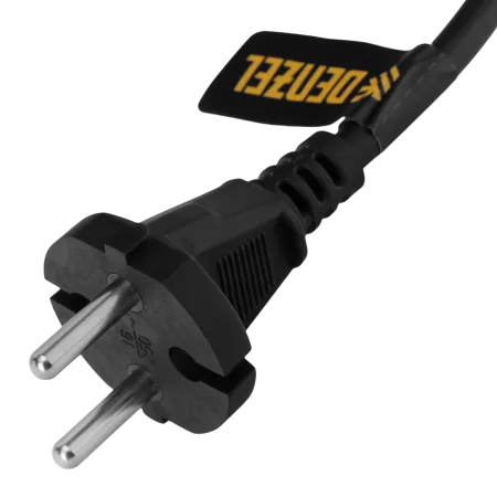 Шнур сетевой Energy Series DENZEL, ПВС, 1,5 м, 2 x 1,5 мм, с неразборной вилкой, черный