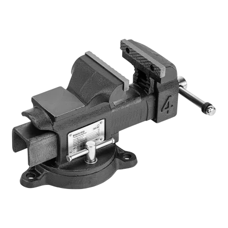 Тиски слесарные DENZEL BVH-100, 100 мм, поворотные, стальная направляющая, с наковальней