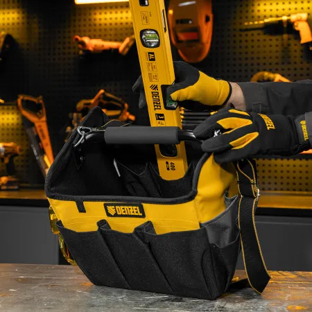 Переноска для инструмента DENZEL 260х240х300 мм, 22 кармана, наплечный ремень