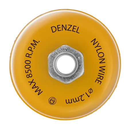 Щетка для УШМ DENZEL, 100 мм, Чашка, нейлоновая щетина, М14