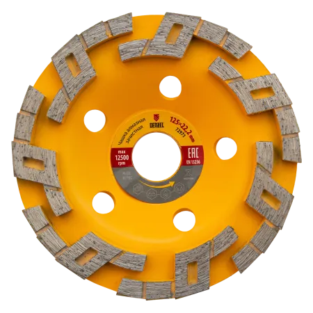 Чашка алмазная зачистная DENZEL 72971, волна, 125 мм