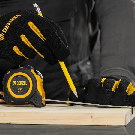 Рулетка DENZEL 3м х 16мм, обрезиненный корпус, автоматическая фиксация