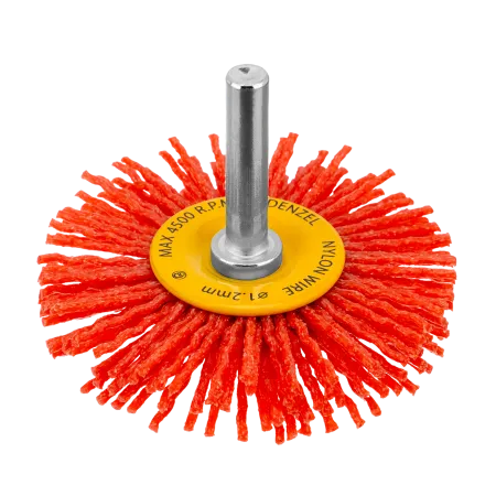 Щетка для дрели DENZEL, 65 мм, Плоская, со шпилькой, нейлоновая щетина