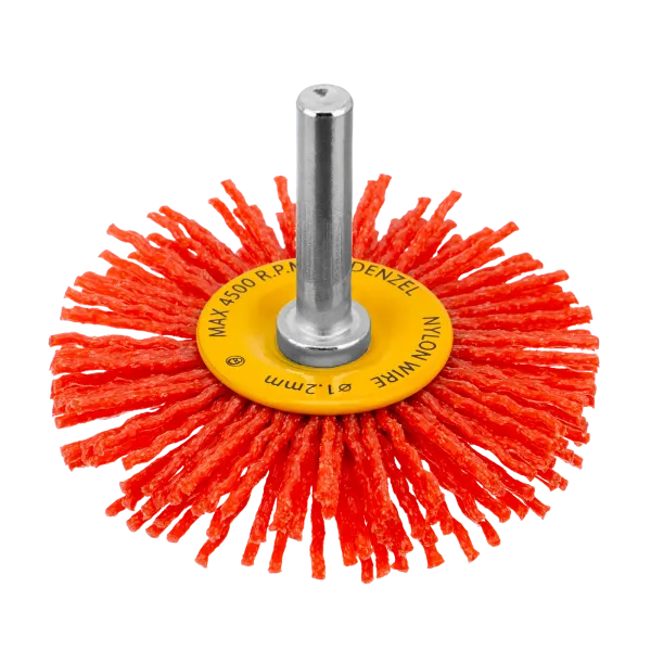 Щетка для дрели DENZEL, 65 мм, Плоская, со шпилькой, нейлоновая щетина