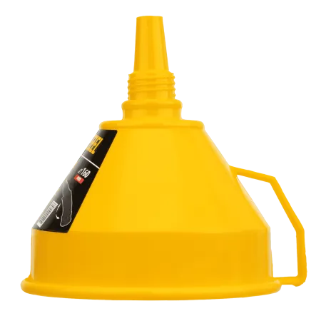Воронка пластиковая DENZEL 160 мм с металлическим ситом, непроливайкой и гибким наконечником