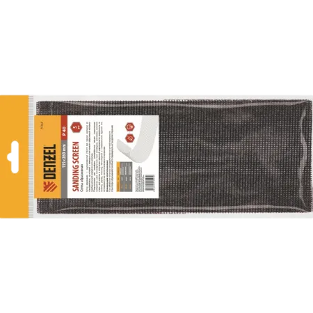 Сетка абразивная DENZEL 75167, P60, 115 x 280 мм, 5 шт.