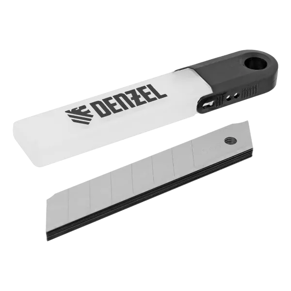 Лезвия DENZEL 18 мм, сталь SK5 - 0,5 мм, 10 штук