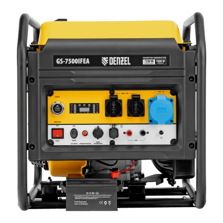 Генератор инверторный DENZEL GS-7500iFEA, 7,5 кВт, 230 В, открытый корпус, электростартер, ATS