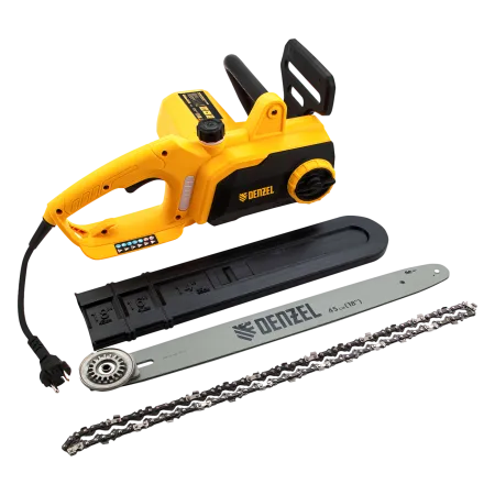 Пила цепная электрическая DENZEL EDS-2200P, 2.2 кВт, шина 45 см, шаг 3/8, 63 звена