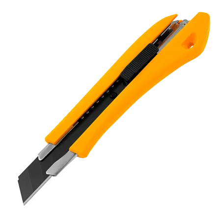 Нож DENZEL 18 мм, сменное лезвие, SK4, метал. направляющая, нажимной фиксатор