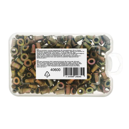 Заклепки резьбовые DENZEL стальные, оцинкованные, М3, пластиковый кейс, 200 шт.