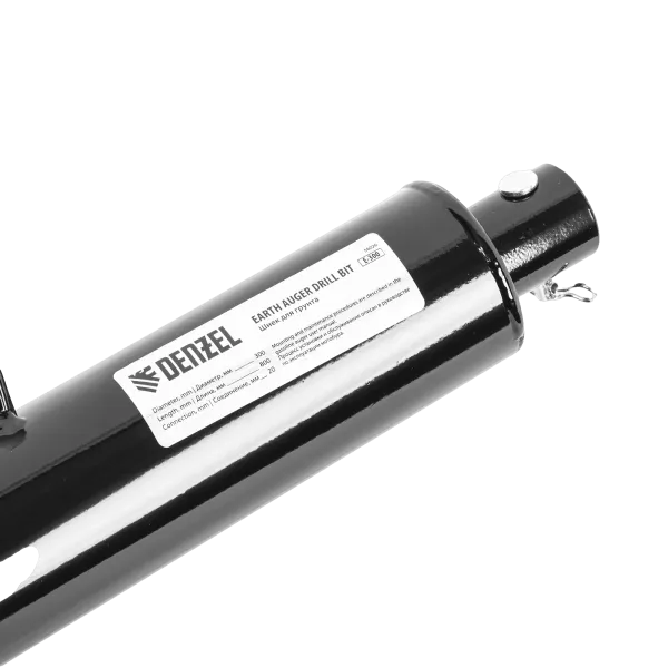 Шнек для грунта DENZEL E-300, диаметр 300 мм, длина 800 мм,соединение 20 мм, несъемный нож