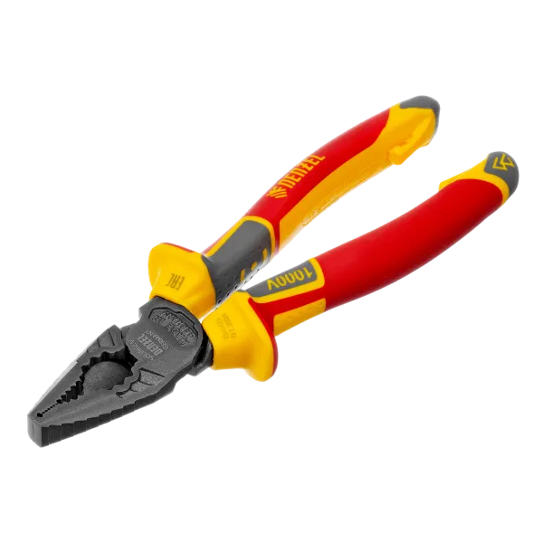 Плоскогубцы комбинированные DENZEL диэлектрические трехкомпонентные рукоятки до 1000 В, 180 мм