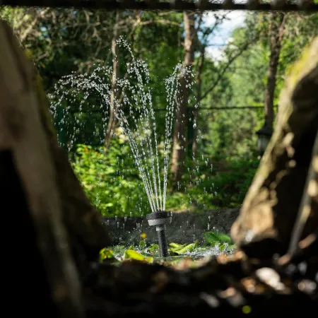 Насос фонтанный DENZEL FNP110-34, 112 Вт, подъем 3,4 м, 3400 л/ч, колокольчик/каскад/гейзер