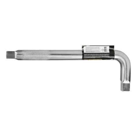 Вороток Г-образный DENZEL 300*100 мм, квадрат 3/4", CrV, матовый хром
