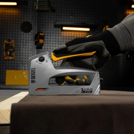 Степлер мебельный DENZEL пластиковый корпус, тип 53, 6-14 мм, тип 300, 15 мм, тип 500, 15 мм