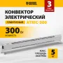 Конвектор электрический DENZEL плинтусный ATRIC-300, 230 В, 300 Вт, ТЭН