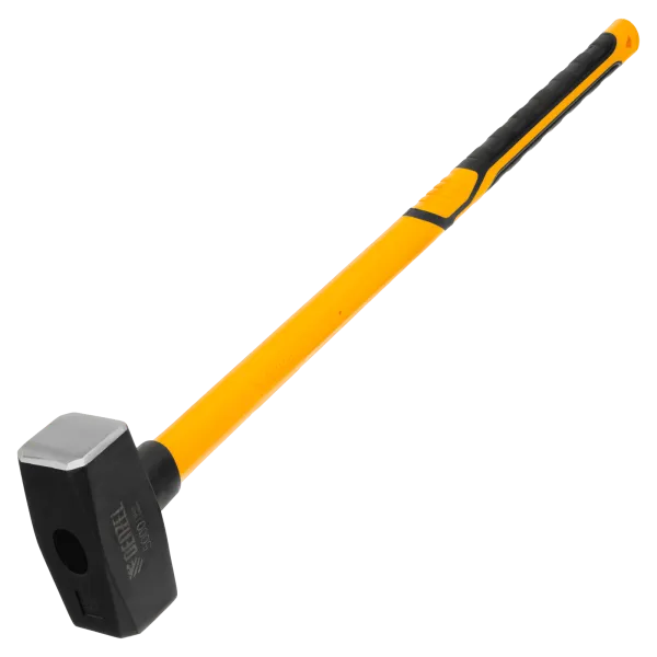 Кувалда DENZEL 5000 г, кованая, фибергласовая  рукоятка c TPR покрытием, 880 мм