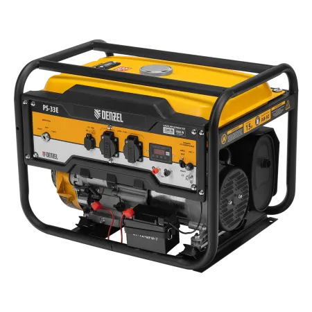Генератор бензиновый DENZEL PS-33E, 3.3 кВт, 230В, 15 л, электростартер