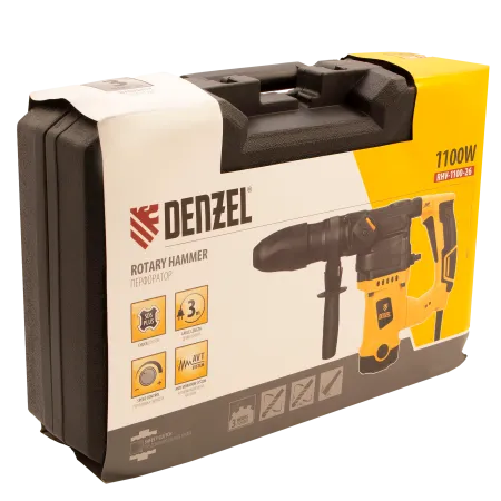 Перфоратор электрический DENZEL RHV-1100-26, SDS-plus, 1100 Вт, 4 Дж, 3 режима