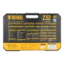 Набор инструментов DENZEL 1/2", 3/8", 1/4", CrV, S2, пластиковый кейс, 232 предмета