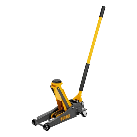 Домкрат гидравлический подкатной DENZEL 2,5 т, 85-430 мм, быстрый подъем, низкий подхват, проф./