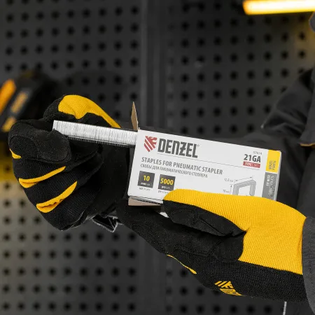 Скобы DENZEL 21GA для пнев. степл., 10мм, шир. - 0,95мм, тол. - 0,6мм, шир. скобы - 12,8мм, 5000шт