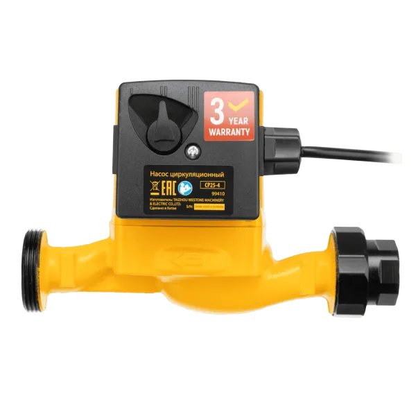 Циркуляционный насос DENZEL CP25-4, напор 4 м, 50 л/мин, 1 м кабель, монт. длина 180 мм