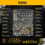 Набор инструментов DENZEL 1/2", 1/4", 3/8", CrV, S2, пластиковый кейс, 216 предметов