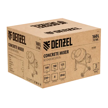 Бетоносмеситель DENZEL B-160, 700 Вт, 160 л