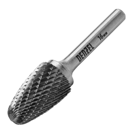 Борфреза по металлу DENZEL твердосплавная, параболическая, тип-F, 16 мм
