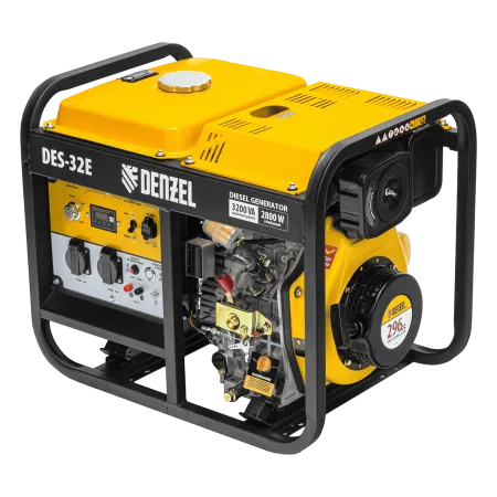Генератор дизельный DENZEL DES-32E, 3,2 кВт, 230 В, 11 л, электростартер