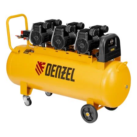 Компрессор безмасл. малошумн. DENZEL DLP-4500/150, 4,5 кВт, 3х1,5 кВт,150 л, 2850 об/мин,750 л/мин