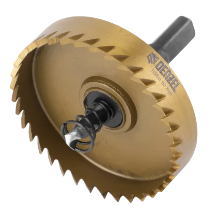 Коронка по металлу DENZEL 724120, 63 мм, HSS, нитридтитановое покрытие