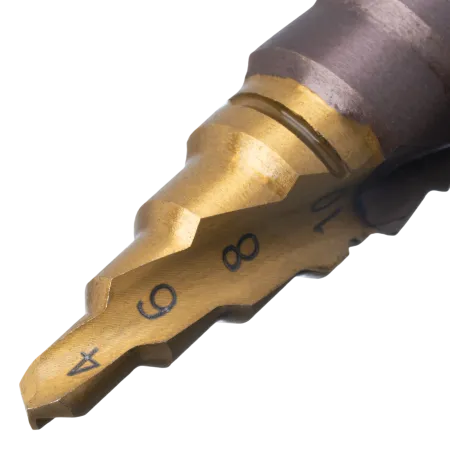 Сверло ступенчатое DENZEL 4-6-8-10-12-14-16-18-20 мм, Р6М5К5, 6-гр. хвостовик