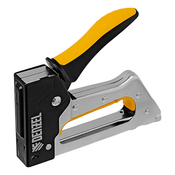 Степлер металлический DENZEL скобы в комплекте, 2К рукоятка, тип 53, 6-10 мм