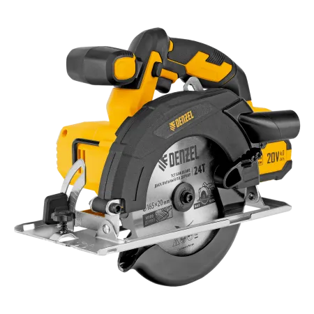 Пила циркулярная аккумуляторная DENZEL CCSH-20-165, 165 мм, Li-Ion, 20 В