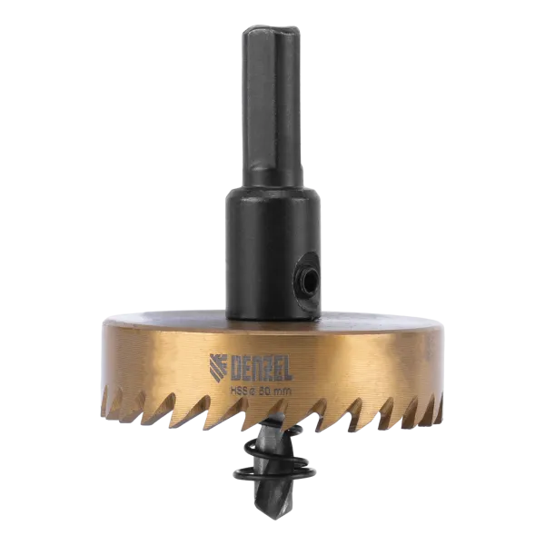 Коронка по металлу DENZEL 724116, 50 мм, HSS, нитридтитановое покрытие