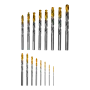 Набор сверл по металлу DENZEL, 1-10 мм, Р6М5-TiN, Golden Tip, 19 шт