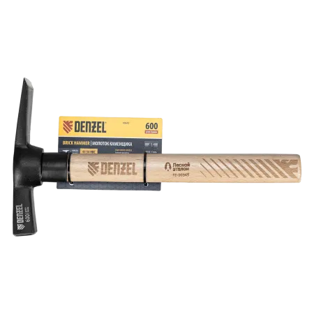 Молоток каменщика DENZEL 600 г, буковая рукоятка, EFP