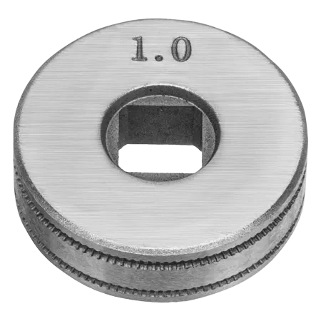 Подающий ролик DENZEL U профиль зубчатый под флюсовую проволоку 0,8-1мм посадка квадрат, 2 шт